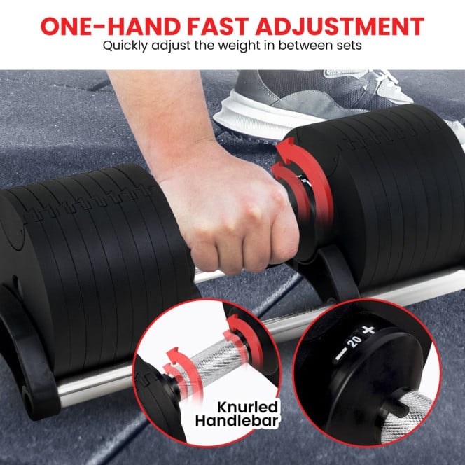 Powertrain Eon Dial-Up 36KG Adjustable Dumbbell Image 8