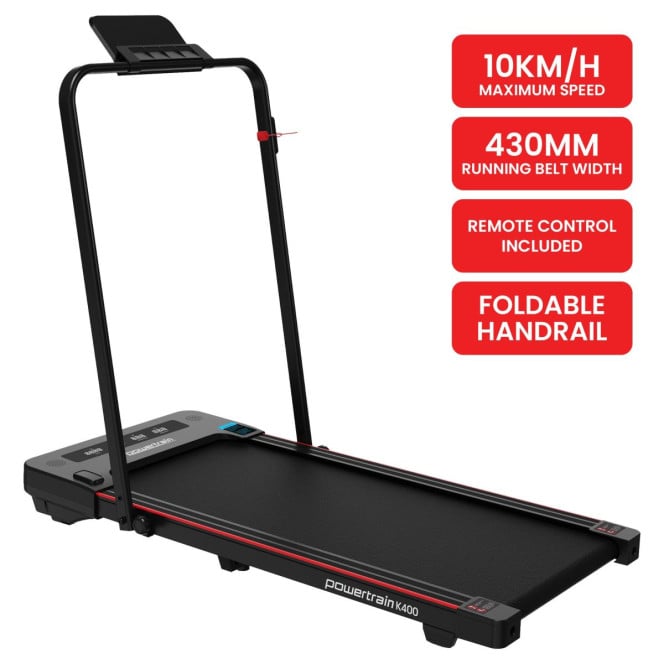 Powertrain K400 Electric Under Desk Treadmill Walking Pad Foldable Handrail