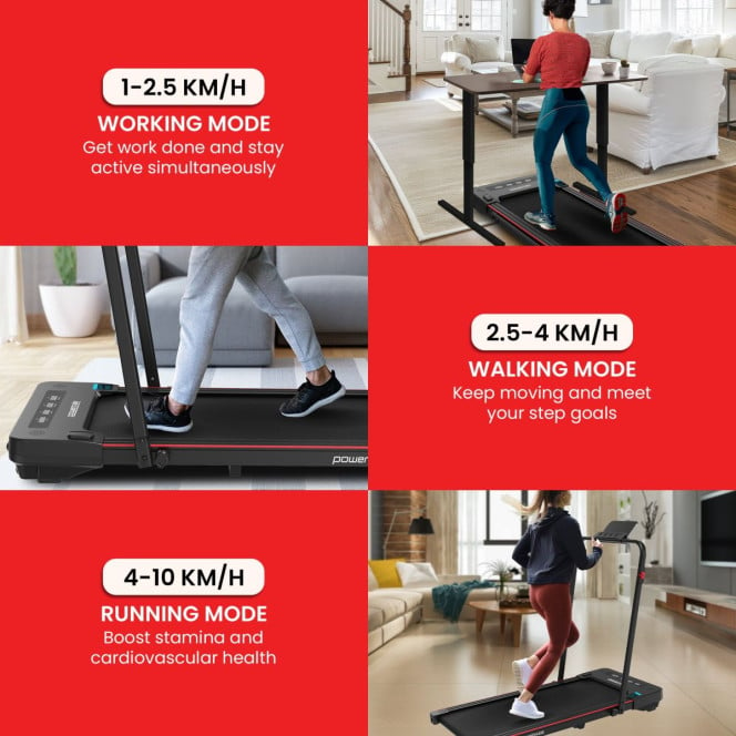 Powertrain K400 Electric Under Desk Treadmill Walking Pad Foldable Handrail Image 8