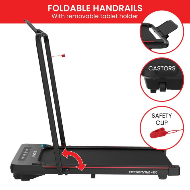 Powertrain K400 Electric Under Desk Treadmill Walking Pad Foldable Handrail Image 9